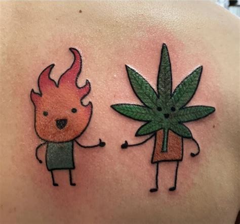 Bob Marley and pot leaf tattoos. . Meaningful stoner 420 tattoo designs